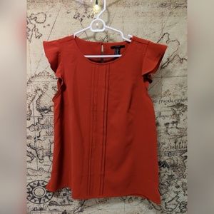 FOREVER21 orange ruffle short sleeve